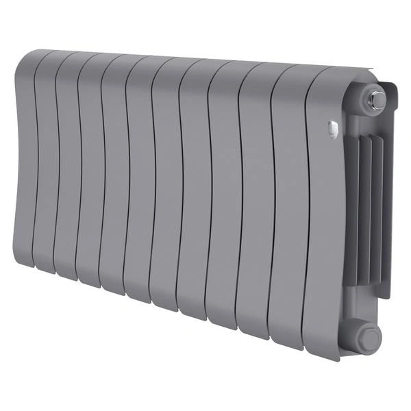 Радиатор биметаллический Infinity Silver Satin 300/87 12 секции (серый) Royal Thermo